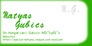 matyas gubics business card